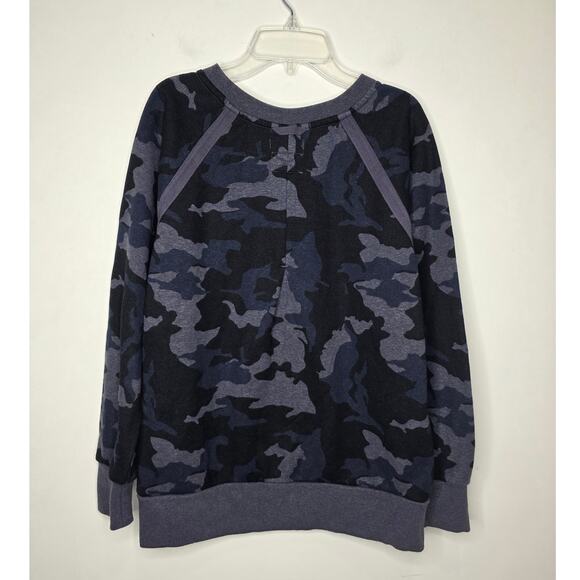 Prana blue black camo camoflauge hemp blend long sleeve sweatshirt - small - Picture 6 of 7